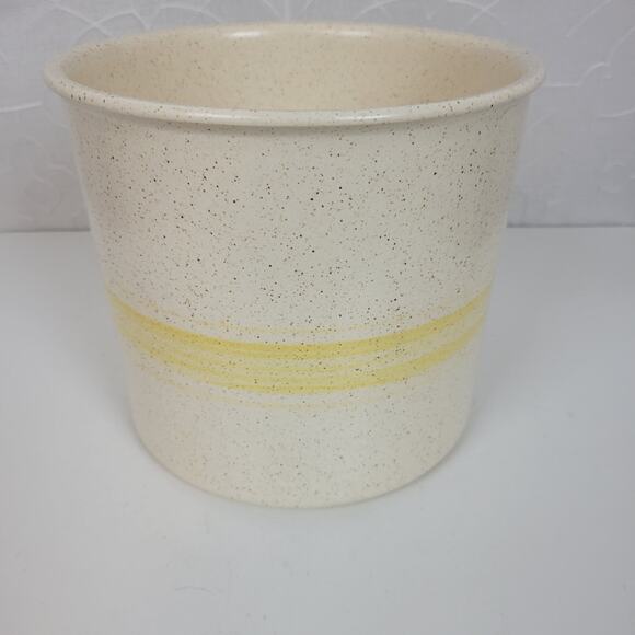 Vintage Haeger Pottery USA Speckled Ceramic Container Cream Yellow - Picture 1 of 13